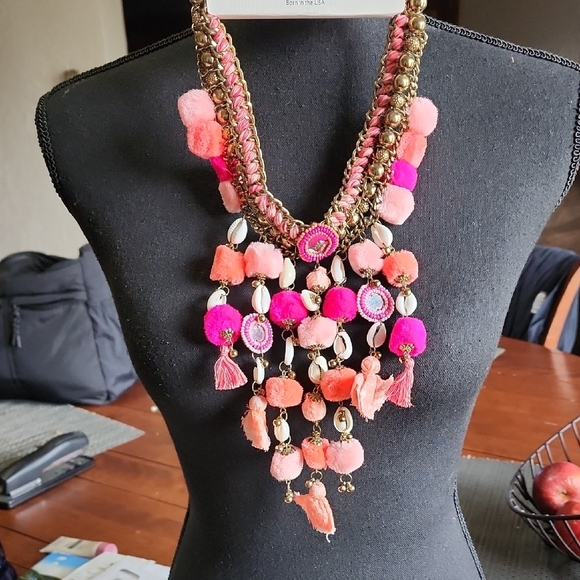MIA Pink and Orange Bohemian Necklace - Picture 5 of 7